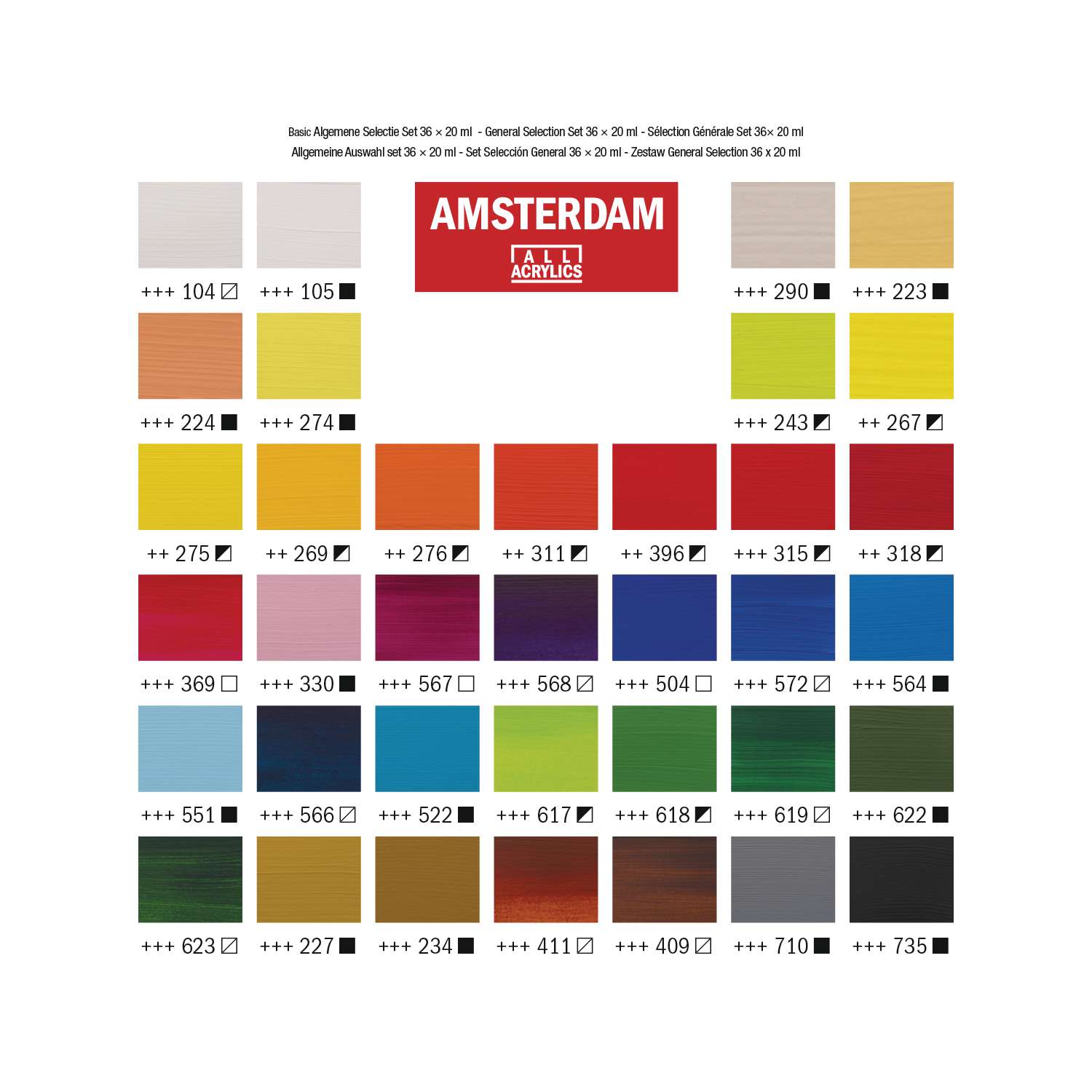 Talens AMSTERDAM Standard Series Acrylverf 36 Set